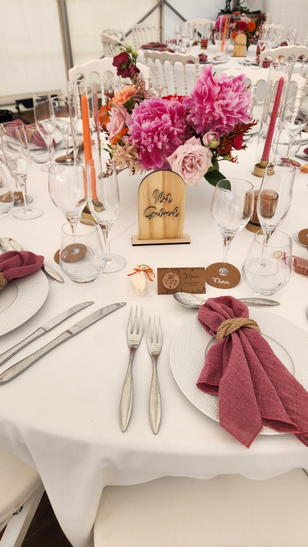 Décoration de table au Domaine