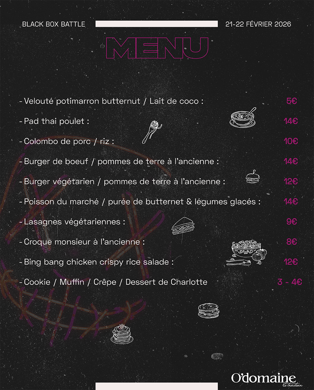 Menu Black Box Battle
